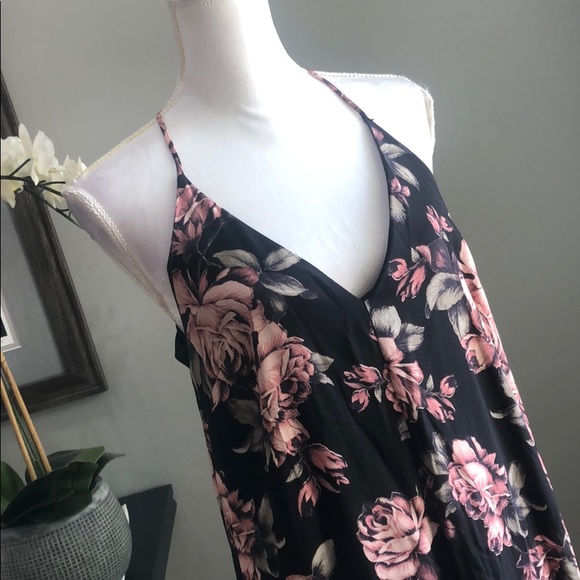 (Sold) Leith Nordstrom Black Rose Sleeveless Maxi - Picture 5 of 8